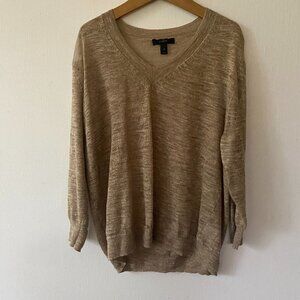 J.Crew Old Money Sweater Womens XS Beige Minimalist Coastal Grandma Linen Blend